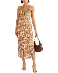 MINKPINK - Arden Tie Linen-Blend Midi Dress - Lyst