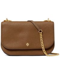 Tory Burch - Emerson E/W Flap Adjustable Leather Shoulder Bag - Lyst