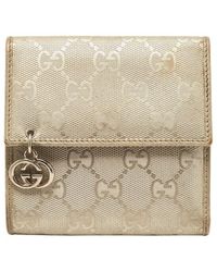 Gucci - GG Charm Imprime Canvas & Leather Trifold Wa - Lyst