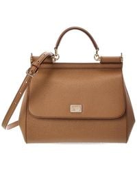 Dolce & Gabbana - Sicily Large Leather Satchel - Lyst