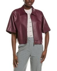 Lafayette 148 New York - Zip Front Cropped Linen Jacket - Lyst