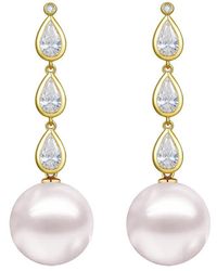 Kai Fine Jewelry - 14K 1.50 Ct. Tw. Lab-Grown Diamond & 12-13Mm Pearl Drop Earrings - Lyst