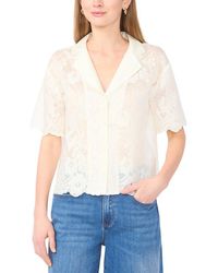 Vince Camuto - Relaxed Collar Short Sleeve Button Down Shirt - Lyst