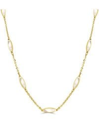 Italian Gold - 14K Mother Of Pearl Bar Layered Necklace - Lyst