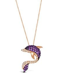 Le Vian - Le Vian Resort Collection 14k Rose Gold 1.08 Ct. Tw. Diamond & Pink Sapphire Pendant Necklace - Lyst