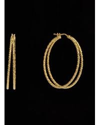 Italian Gold - 14k Double Hoops - Lyst