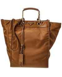 Prada - Tessuto & Leather Tote - Lyst