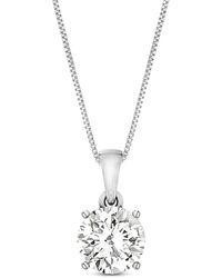 Amairah - 14K 4.00 Ct. Tw. Lab-Grown Diamond Solitaire Pendant Necklace - Lyst
