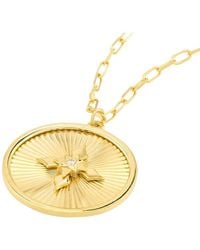 HAWLEY ST - 14K 0.01 Ct. Tw. Diamond Religious Necklace - Lyst