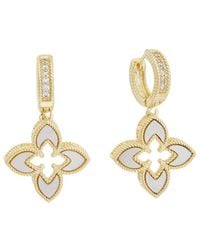 Juvell - 18K Plated Pearl Cz Earrings - Lyst