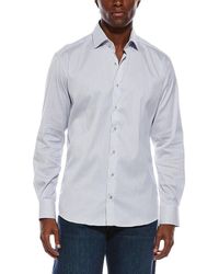 Eterna - Italian Striped Pique Modern Fit Shirt - Lyst