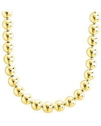 Sterling Forever - 14K Plated Basia Dainty Beaded Chain Necklace - Lyst