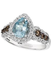Le Vian - Le Vian Sea Blue Aquamarine 14k 1.96 Ct. Tw. Diamond & Aquamarine Half-eternity Cocktail Ring - Lyst