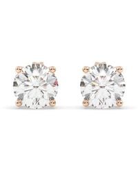Lab Grown Diamonds - 14K Rose 1.00 Ct. Tw. Lab-Grown Diamond Earrings - Lyst