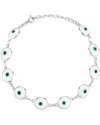 Sphera Milano - Silver Cz Evil Eye Bracelet - Lyst