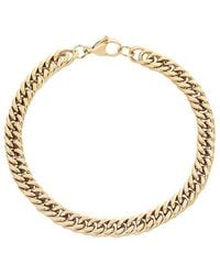 Adornia - Tarnish Resistant 18K Plated 7Mm Cuban Chain Bracelet - Lyst