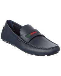 Gucci - Gg Logo Leather Loafer - Lyst