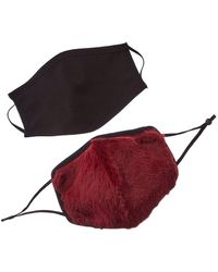 Adrienne Landau 2pc Face Warmer & Cloth Face Mask Set - Red