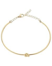 Adornia - Tarnish Resistant 18K Plated Knot Cuff Bracelet Adjustable Chain Bracelet - Lyst