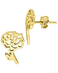 Sterling Forever - 14K Plated Birth Flower Stud Earrings - Lyst