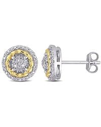 Rina Limor - Vermeil 0.22 Ct. Tw. Diamond Rope Halo Earrings - Lyst