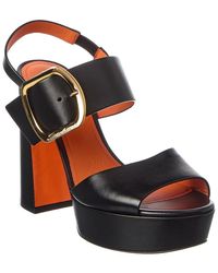 Santoni - Leather Platform Sandal - Lyst