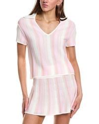 Rowing Blazers - Knit Cropped Wool-Blend Polo Top - Lyst