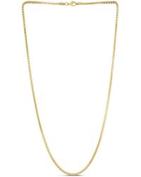 Italian Gold Over Silver - Italian 14K Plated Round Box Chain Necklace - Lyst