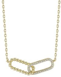 Glaze Jewelry - 14K Plated Cz Double Link Necklace - Lyst