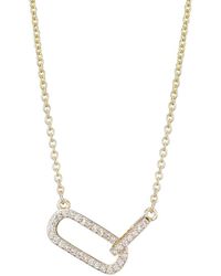 Adornia - 14K Plated Cz Pave Links Necklace - Lyst