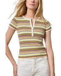 Lilla P - Striped Linen-Blend Henley - Lyst
