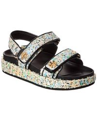 Tory Burch - Kira Glitter Canvas & Leather Sport Sandal - Lyst