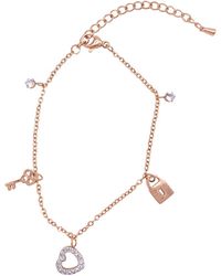 Adornia - 14k Rose Gold Plated Charm Bracelet - Lyst