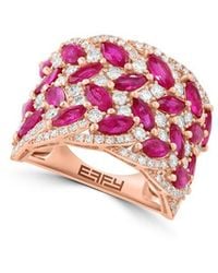 Effy Fine Jewelry - 14K Rose 4.26 Ct. Tw. Diamond & Ruby Ring - Lyst
