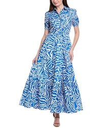Gracia - Printed Maxi Shirtdress - Lyst