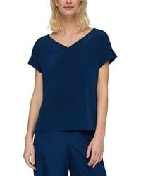 Lafayette 148 New York - Wide V-Neck Cuff Sleeve Blouse - Lyst