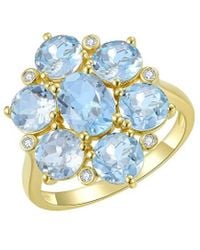 Nina Zhou Jewelry - 14K 3.56 Ct. Tw. Diamond & Aquamarine Cocktail Ring - Lyst