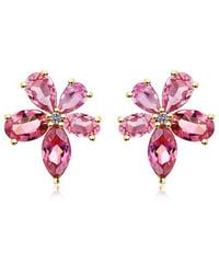 Nina Zhou Jewelry - 14K 4.84 Ct. Tw. Diamond & Sapphire Tourmaline Stud Earrings - Lyst