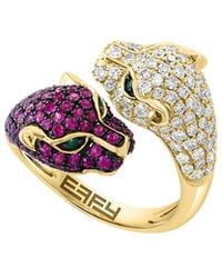 Effy Fine Jewelry - 14K 1.81 Ct. Tw. Diamond & Emerald, Ruby Ring - Lyst
