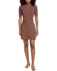 Fate - Clasp Belt Detail Mock Neck Sweaterdress - Lyst