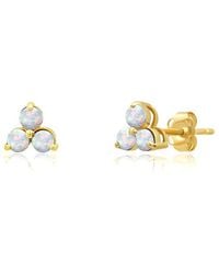 MaxColor - 14K 0.20 Ct. Tw. Lab-Grown Opal Studs - Lyst
