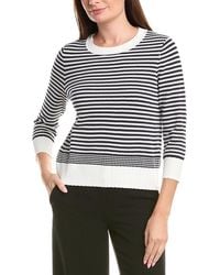 Adrianna Papell - Textured Striped Scallop Top - Lyst