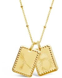 Sterling Forever - 14k Plated Cancer Zodiac Tag Necklace - Lyst