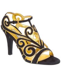Prada - 85 Suede & Leather Sandal - Lyst