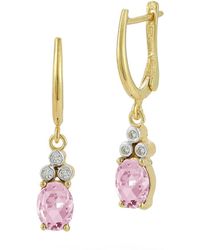 Reiss - 14k 2.31 Ct. Tw. Diamond & Rose Quartz Dangle Earrings - Lyst