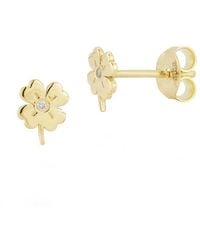 Ember Fine Jewelry - 14k Diamond Clover Studs - Lyst