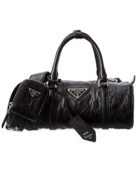 Prada - Re-edition 2002 Logo Leather Roll Bag - Lyst