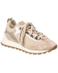 Brunello Cucinelli - Canvas & Suede Sneaker - Lyst