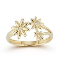 Ember Fine Jewelry - 14k 0.04 Ct. Tw. Diamond Flower Ring - Lyst