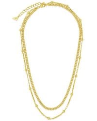 Sterling Forever - 14k Plated Layered Beaded Chain Necklace - Lyst